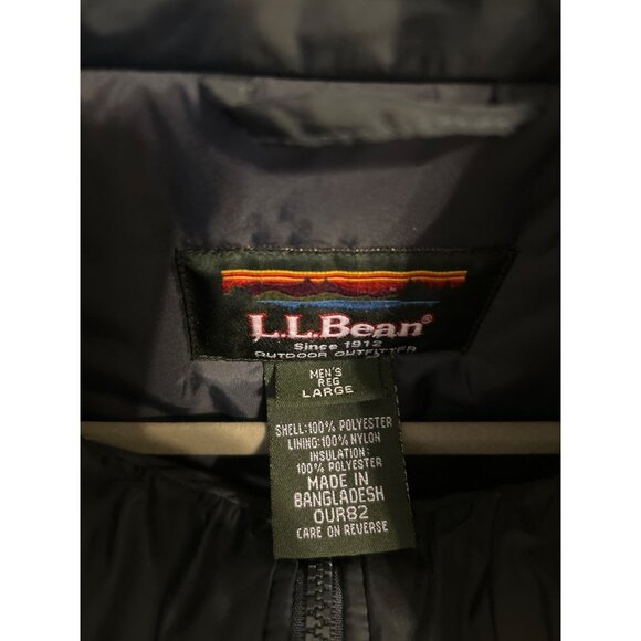 L.L. Bean Outdoor Outfitter Jacket Men's Size L Navy Blue Full Zip Insulated - Picture 3 of 13